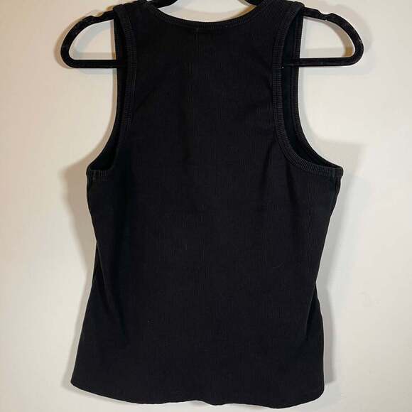 Anthropologie MAEVE Women Rib Tank Size L Black Square Neck Casual Summer - Picture 2 of 5